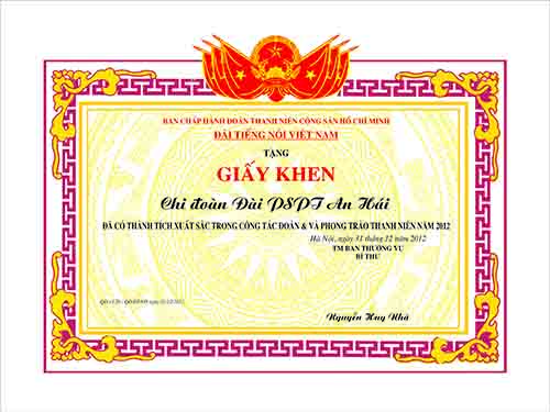 Giấy khen công đoàn 2