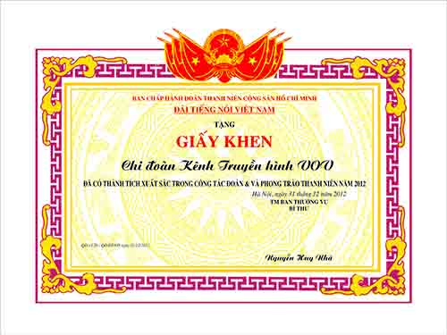 Giấy khen công đoàn 3