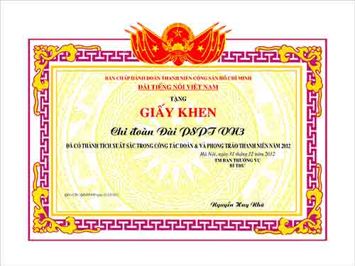 Giấy khen công đoàn 7