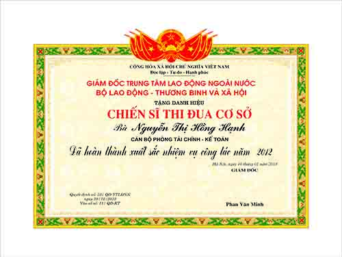 Giấy khen Đảng 2