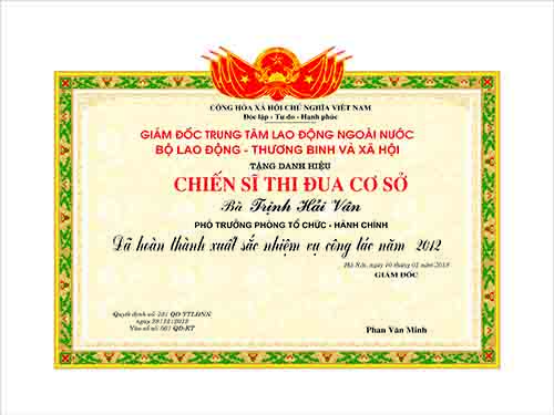 Giấy khen Đảng 9