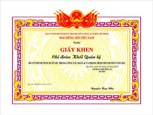 Giấy khen thưởng 2