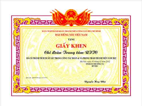 Giấy khen thưởng 3