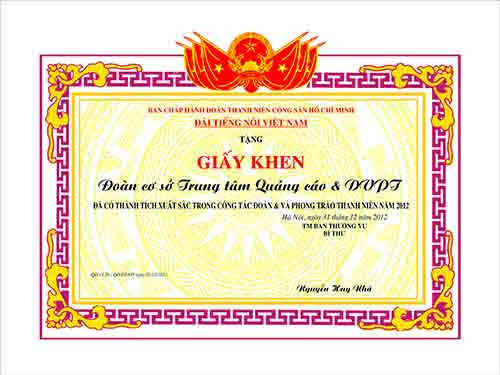 Giấy khen thưởng 4