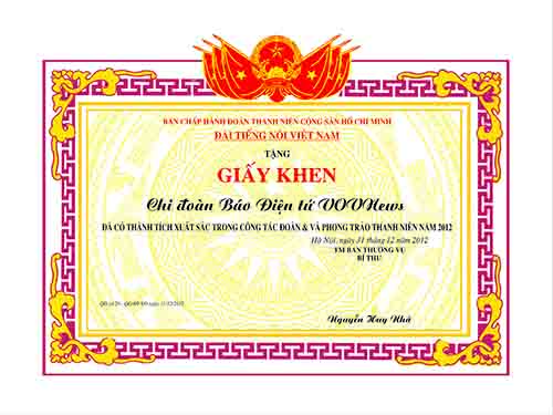 Giấy khen thưởng 5