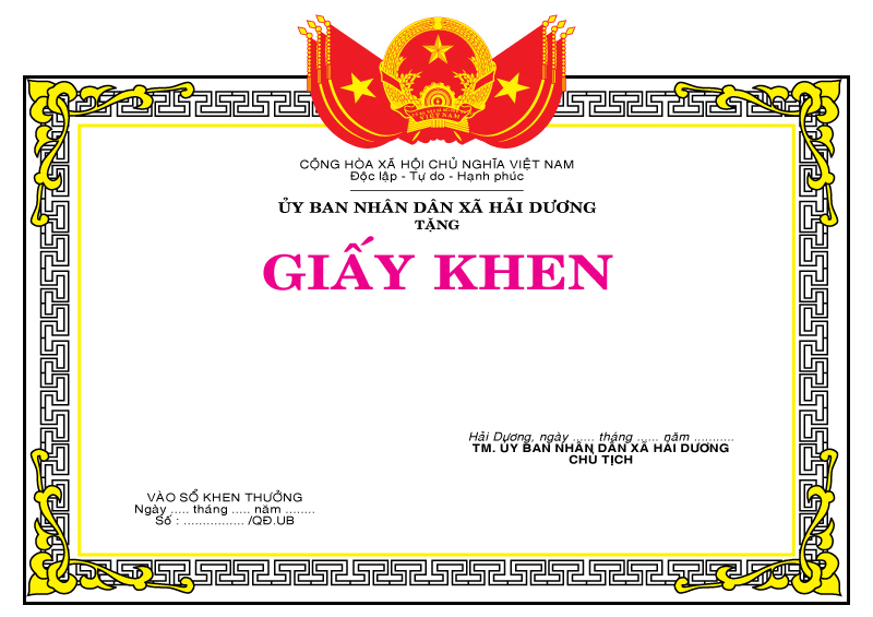 Giấy khen mẫu 4