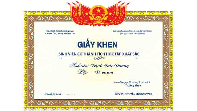 Giấy khen học sinh 3